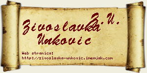 Živoslavka Unković vizit kartica